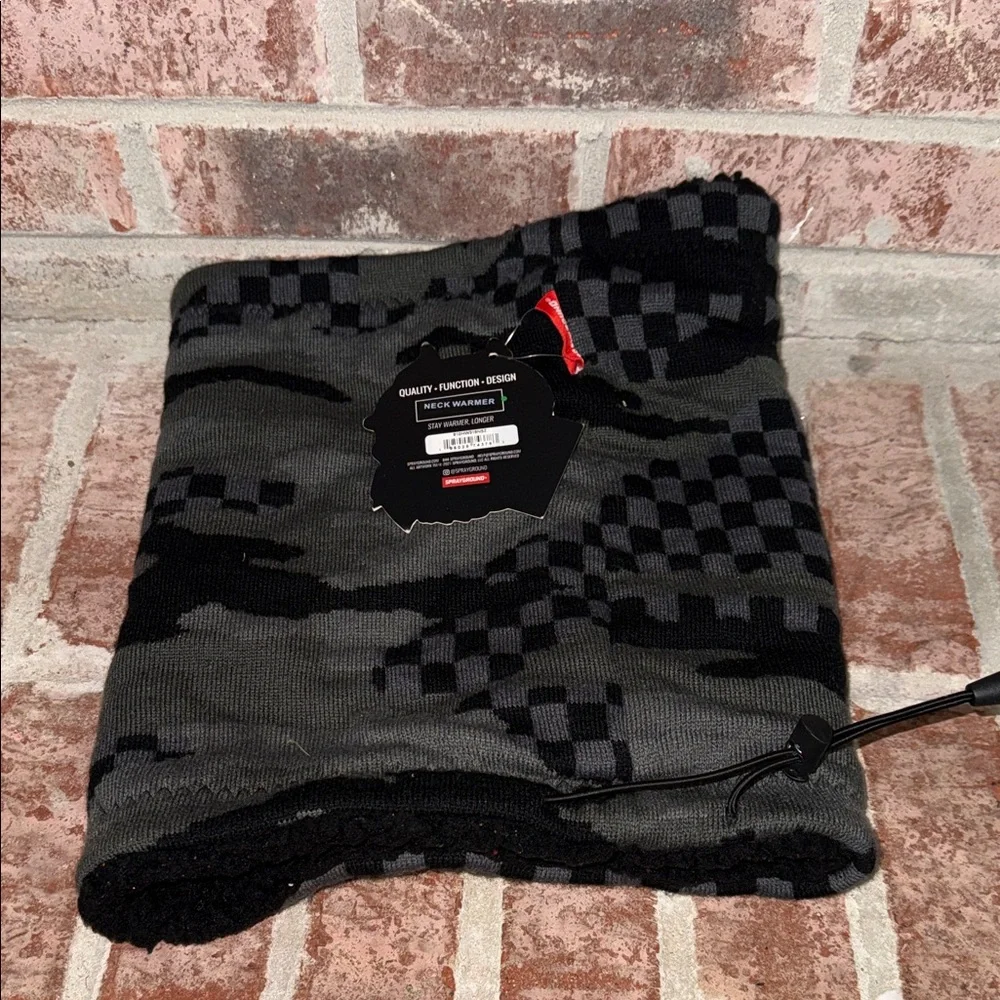 Sprayground Black and Gray Camouflage Neck Warmer